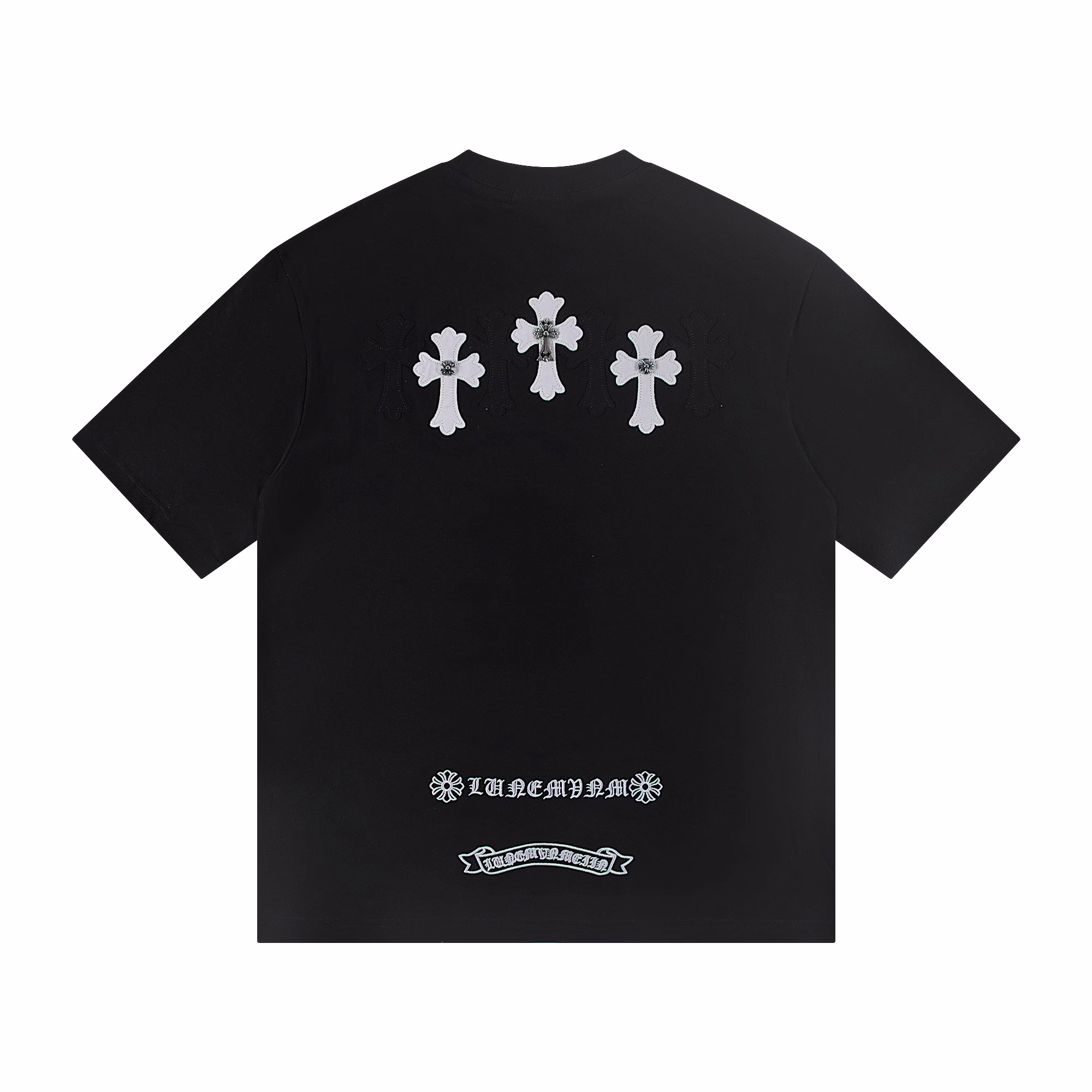 Chrome Hearts Triple Cross Patch Black T-Shirt Chrome Hearts Triple Cross Patch Black T-Shirt