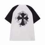 Chrome Hearts White Black Cross Raglan T-Shirt