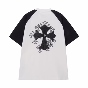 Chrome Hearts White Black Cross Raglan T-Shirt
