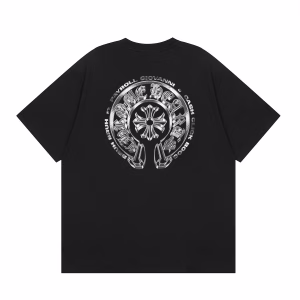 Chrome Hearts Silver Gothic Circle T-Shirt Black