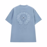 Chrome Hearts Blue Monochrome Horseshoe T-ShirtChrome Hearts Blue Monochrome Horseshoe T-Shirt