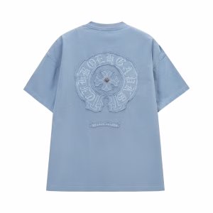 Chrome Hearts Blue Monochrome Horseshoe T-ShirtChrome Hearts Blue Monochrome Horseshoe T-Shirt
