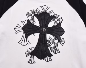 Chrome Hearts White Black Cross Raglan T-Shirt