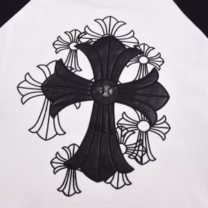 Chrome Hearts White Black Cross Raglan T-Shirt