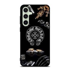 Schutzhülle mit Chromherzen-Metalllogo für Samsung Galaxy S24 FE