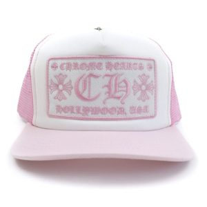Chrome Hearts CH Hollywood Trucker Pink/White – Cap