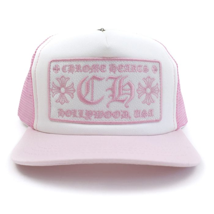 Chrome Hearts CH Hollywood Trucker Pink/White – Cap Chrome Hearts CH Hollywood Trucker Pink/White – Cap