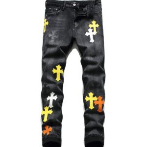 Jeans mit Chrome Hearts Kreuzlogo