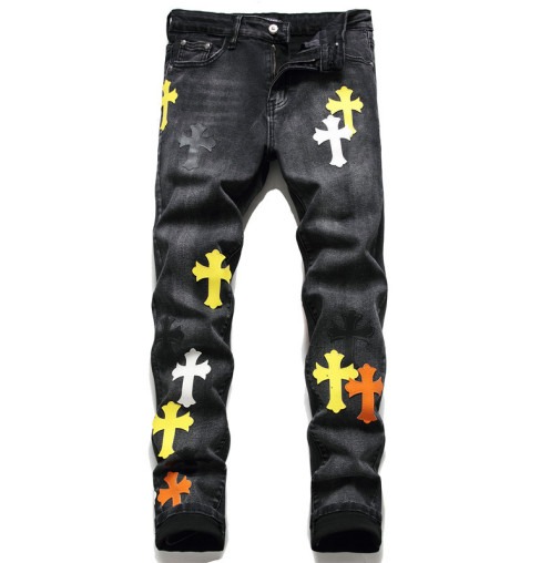 Jeans mit Chrome Hearts Kreuzlogo Jeans mit Chrome Hearts Kreuzlogo
