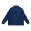 Chrome Hearts Jeansjacke, blau, mit Schriftzug, wattiert