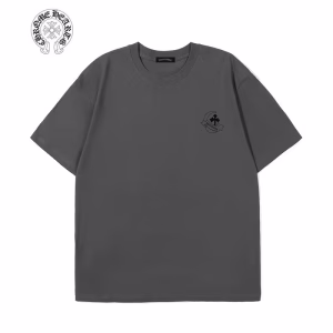 Chrome Hearts Grey Black Cross Back Graphic Tee