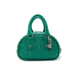 Leather Cross Patch Green Mini Gym Bag