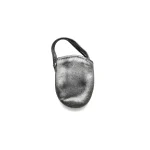 Silver BS Fleur Glitter Leather Mini Pouch