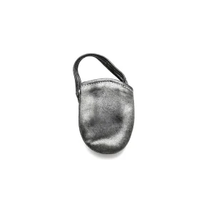 Silver BS Fleur Glitter Leather Mini Pouch