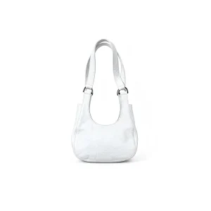 White Leather Star Patch Shoulder Hobo Underarm Bag