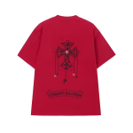 Chrome Hearts Red Gothic Cross Patch T-Shirt