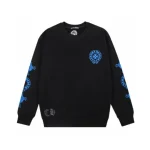 Chrome Hearts Sweatshirt mit blauem Logo und Rundhalsausschnitt – Schwarz